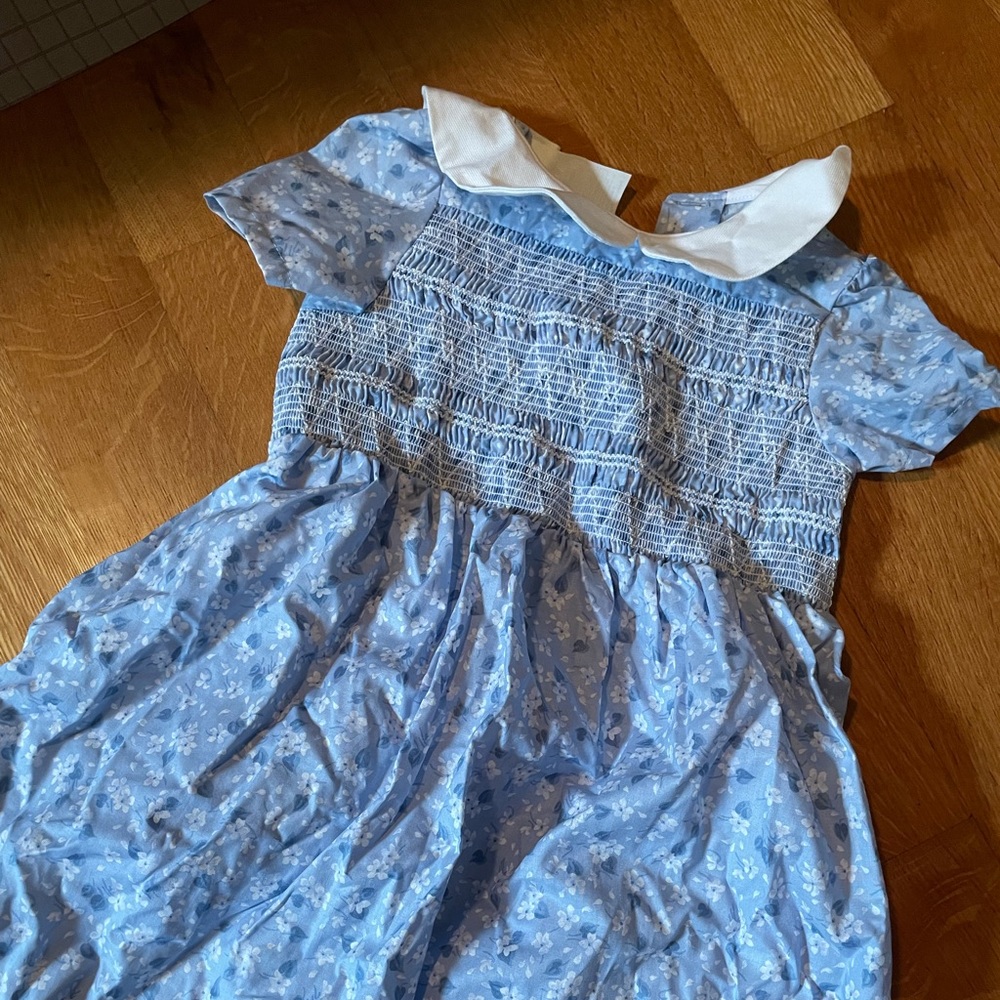 Blue Floral Collared Dress